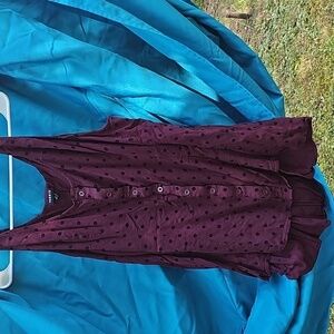 Maroon Polka Dot Sleeveless Top